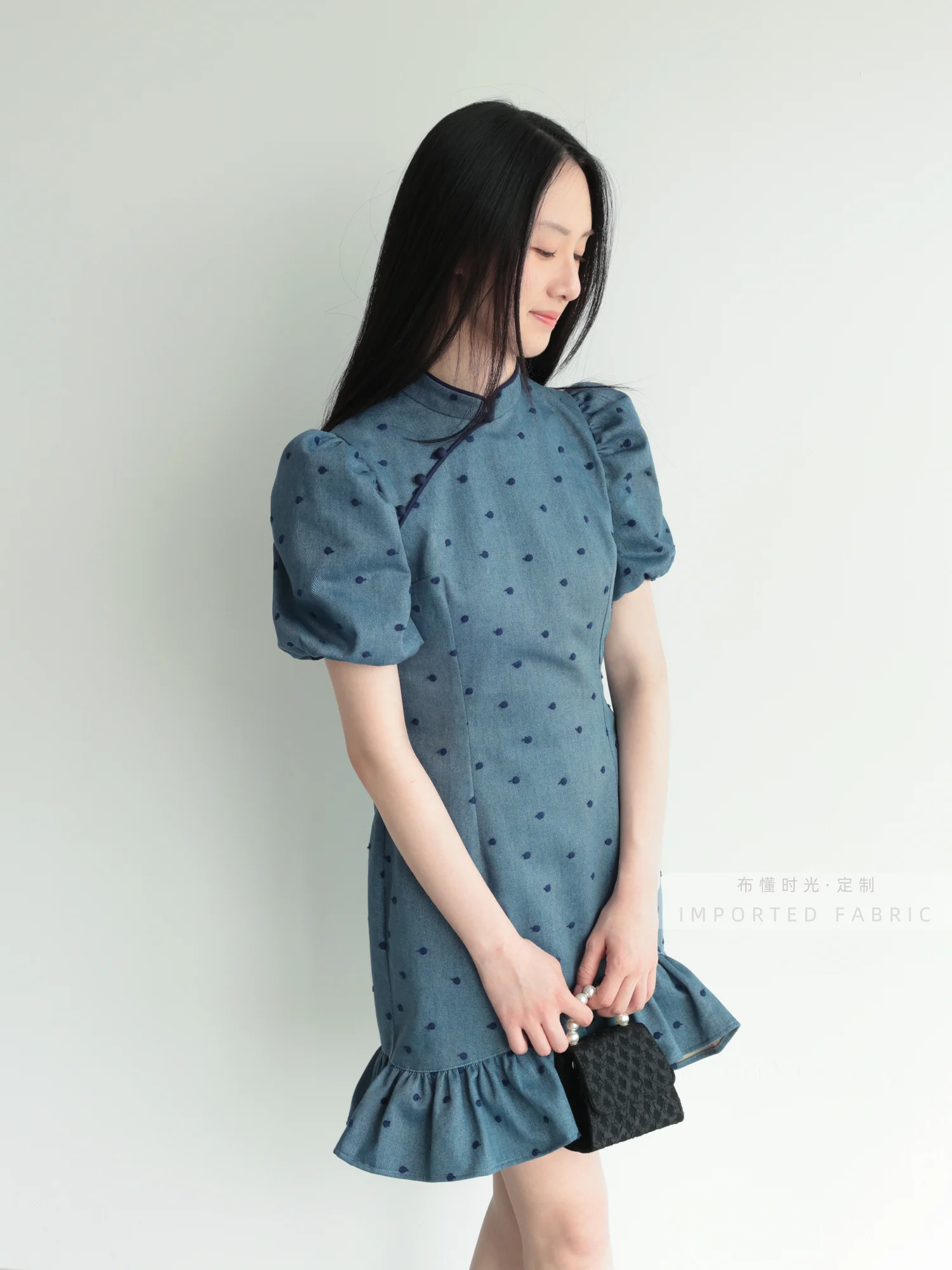 泡泡袖成人旗袍裙第2张图片